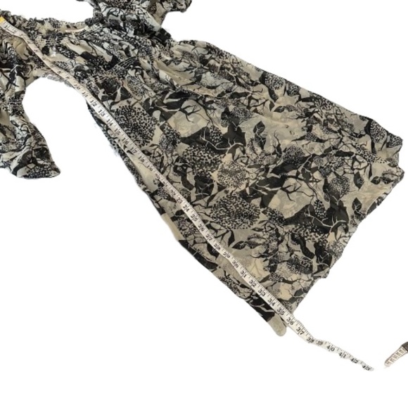 Max Studio Small Women's Black and Tan Midi Dress 3/4 Bell Sleeves Boho Relaxed - Picture 5 of 15